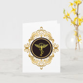 Chiropraktisches medizinisches Symbol Anpassen der Karte (Gelbe Blume)