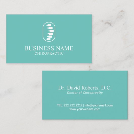 Chiropraktisches Spine-Logo Chiropraktiker Schlich Visitenkarte (Vorne/Hinten)
