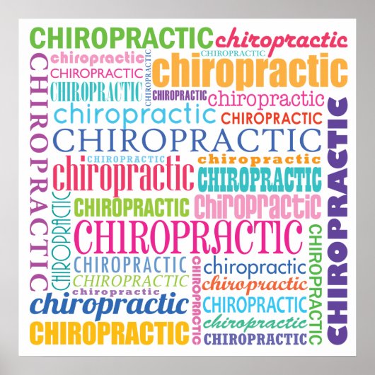 Chiropraktisches Word Collage Poster (Vorne)
