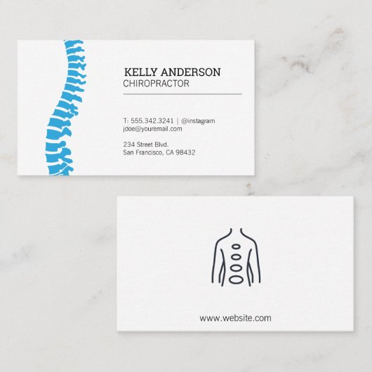 Chiropraktor | Alternative Medizin Visitenkarte (Vorne/Hinten)