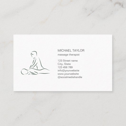 Chiropraktor, Beruflicher Massagetherapeut Visitenkarte (Rückseite)