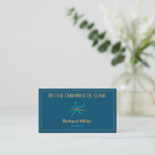 Chiropraktor Blue Gold Business Card Visitenkarte (Stehend Vorderseite)