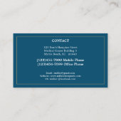 Chiropraktor Blue Gold Business Card Visitenkarte (Rückseite)