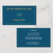 Chiropraktor Blue Gold Business Card Visitenkarte (Vorne/Hinten)