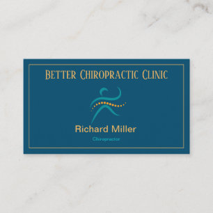 Chiropraktor Blue Gold Business Card Visitenkarte