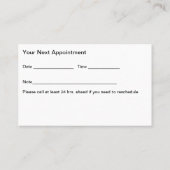 Chiropraktor Budget Ernennung Business Cards Visitenkarte (Rückseite)