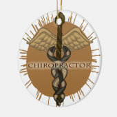 Chiropraktor Caduceus Rundschmuck Keramik Ornament (Links)