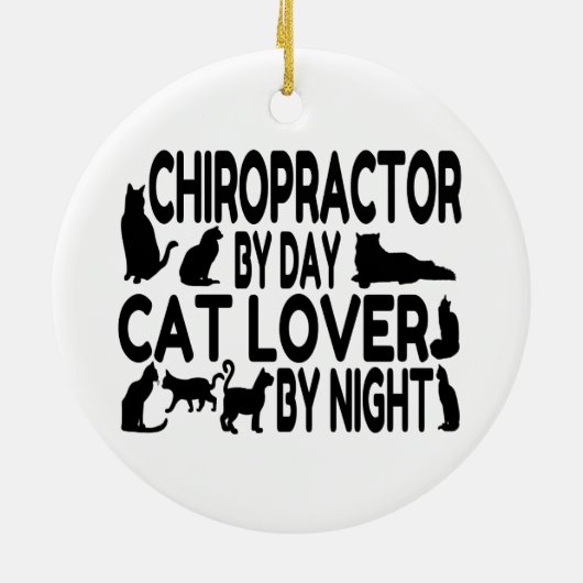 Chiropraktor Cat Lover Keramikornament (Hinten)