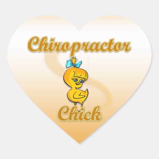 Chiropraktor Chick Herz-Aufkleber (Vorderseite)