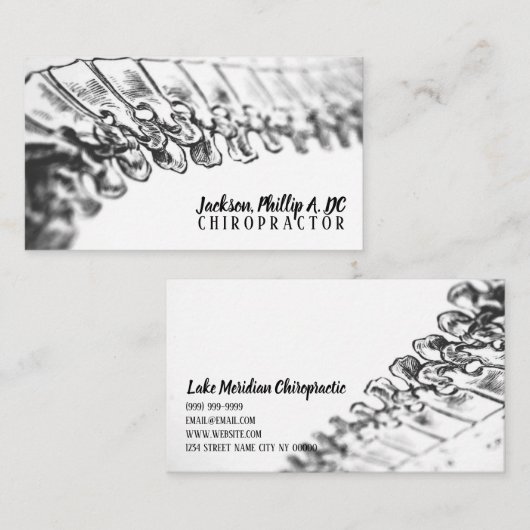Chiropraktor Chiropractic Clinic Therapie Massage Visitenkarte (Vorne/Hinten)