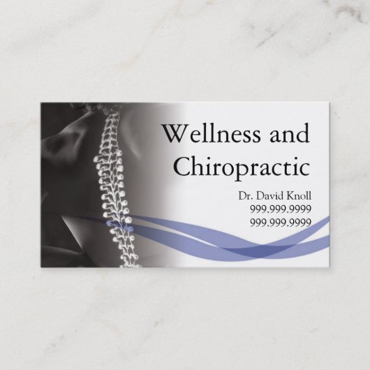 Chiropraktor Chiropractic Health Wellness Clinic Visitenkarte (Vorderseite)