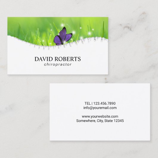 Chiropraktor-Chiropraktik-Dorn u. Schmetterling Visitenkarte (Vorne/Hinten)