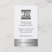 Chiropraktor-Chiropraktik-Medizin-Silber Visitenkarte (Rückseite)