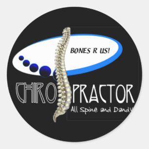 CHIROPRAKTOR DER KNOCHEN-R US - ALLER DORN UND RUNDER AUFKLEBER