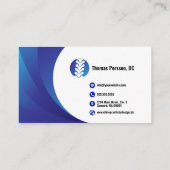 Chiropraktor-Doktor für Berufliches Rückenlogo Visitenkarte (Rückseite)