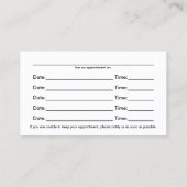 Chiropraktor-Ernennungskarten Terminkarte (Rückseite)