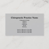 Chiropraktor-Geschäft Card3 Visitenkarte (Rückseite)