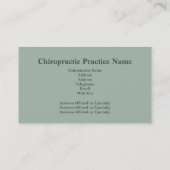 Chiropraktor-Geschäft Card5 Visitenkarte (Rückseite)