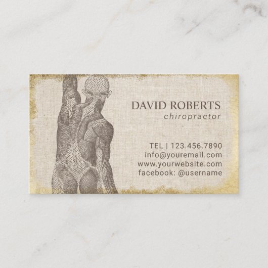 Chiropraktor Gold Grunge Frame Termin (Vorderseite)