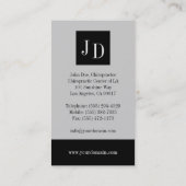 Chiropraktor-Grau/Grau Visitenkarte (Rückseite)