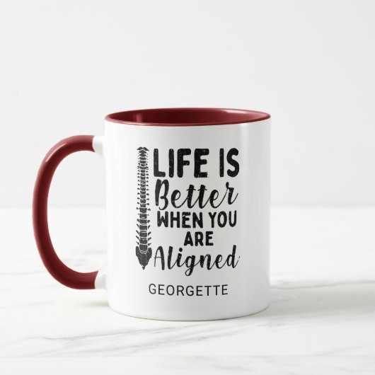 Chiropraktor Life is Better Alignment Mama Birthda Tasse (Links)