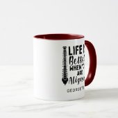 Chiropraktor Life is Better Alignment Mama Birthda Tasse (VorderseiteRechts)
