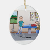 Chiropraktor - Mann Keramik Ornament (Rechts)