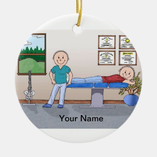 Chiropraktor - Mann Keramik Ornament (Vorne)