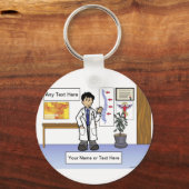 Chiropraktor - Männlicher Cartoon von Printed Perf Schlüsselanhänger (Vorderseite)