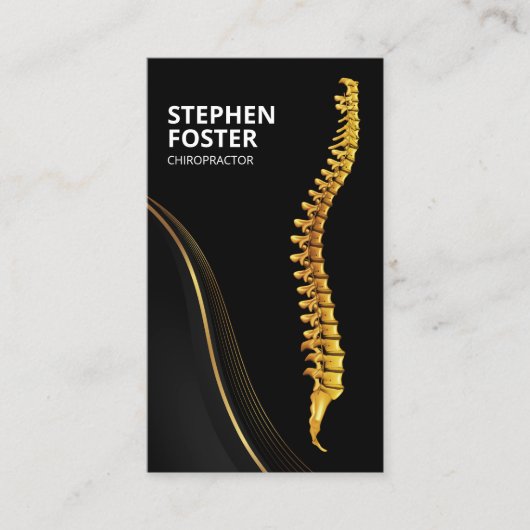 Chiropraktor Massage Therapie Doctor Gold Spine Visitenkarte (Vorderseite)