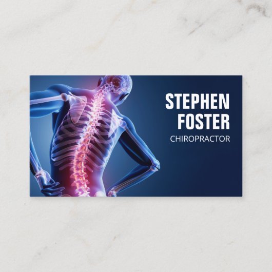 Chiropraktor Massage Therapie Spine Adjust Blue Visitenkarte (Vorderseite)