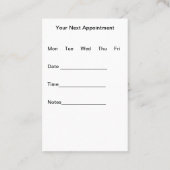 Chiropraktor Medical Office Terminierungskarten Visitenkarte (Rückseite)