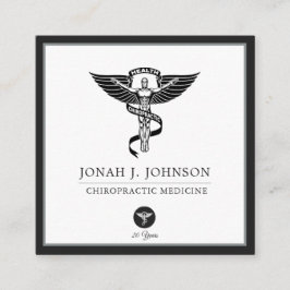 Chiropraktor| Minimalistische Schwarz - und Graugr Quadratische Visitenkarte