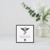 Chiropraktor| Minimalistische Schwarz - und Graugr Quadratische Visitenkarte (Stehend Vorderseite)