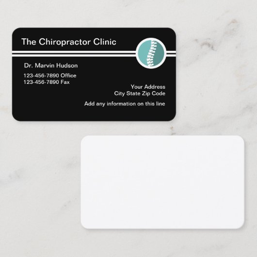 Chiropraktor Modernes Design Visitenkarte (Vorne/Hinten)