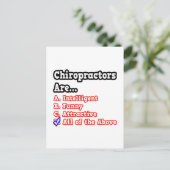 Chiropraktor Quiz...Joke Postkarte (Stehend Vorderseite)