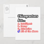 Chiropraktor Quiz...Joke Postkarte (Vorne/Hinten)