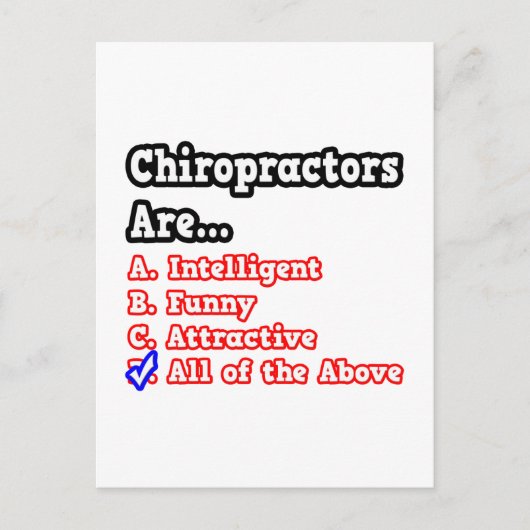 Chiropraktor Quiz...Joke Postkarte (Vorderseite)
