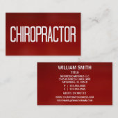 Chiropraktor Red Business Card Visitenkarte (Vorne/Hinten)