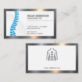Chiropraktor | Spine Illustration | Metallgrenze Visitenkarte (Vorne/Hinten)
