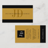 Chiropraktor-Streifen-Gold/Gold Visitenkarte (Vorne/Hinten)