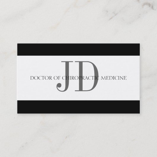 Chiropraktor-Streifen-Weiß/Weiß Visitenkarte (Vorderseite)