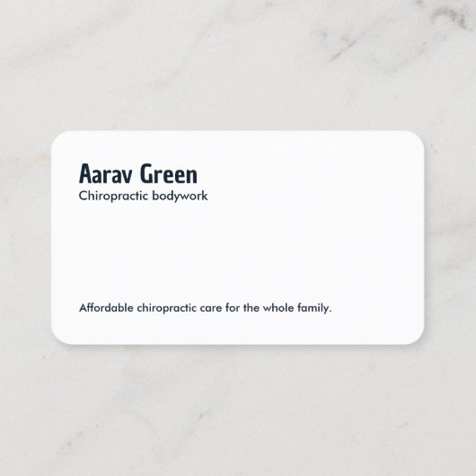 Chiropraktor Visitenkarte (Rückseite)