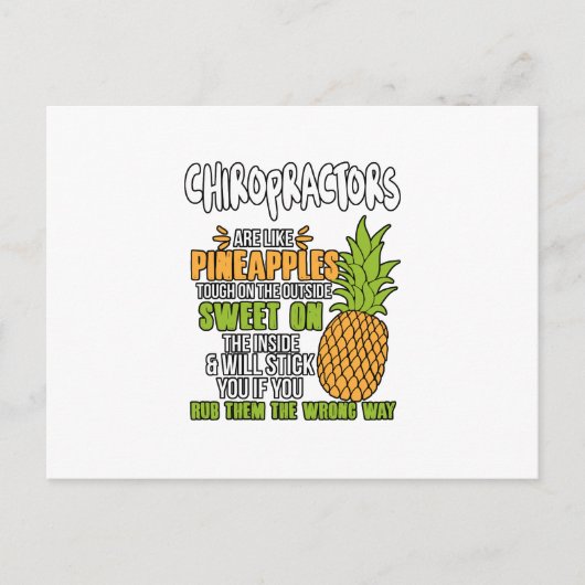 Chiropraktoren sind wie Ananas. Ankündigungspostkarte (Vorderseite)