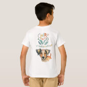 Chirp in Companiship" Cartoon Dog Watercolor T-Shirt (Schwarz voll)