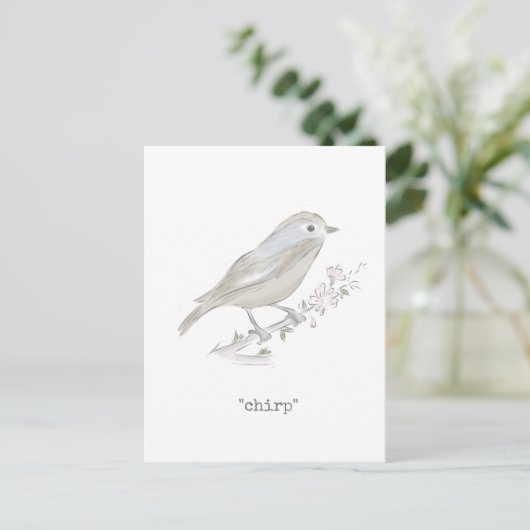 Chirp Little Finch Postkarte (Stehend Vorderseite)