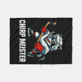 Chirp Meister Funny Hockey Raccoon Traalker  Fleecedecke (Vorderseite (Horizontal))