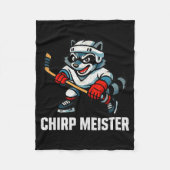 Chirp Meister Funny Hockey Raccoon Traalker Fleecedecke (Vorderseite)