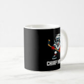Chirp Meister Funny Hockey Raccoon Traalker  Kaffeetasse (VorderseiteRechts)
