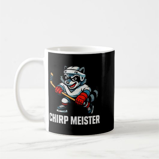 Chirp Meister Funny Hockey Raccoon Traalker Kaffeetasse (Links)